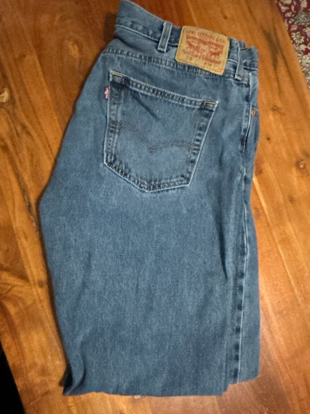 Levis 515 Jeans Stonewashed Medium Blue Straight Leg (W38 L34)